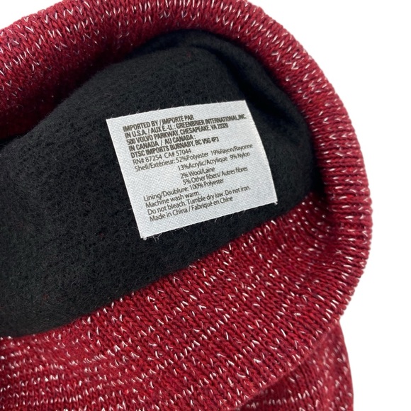 Juncture Womens Knit Hat Beanie New Red Metallic Silver - Picture 5 of 5